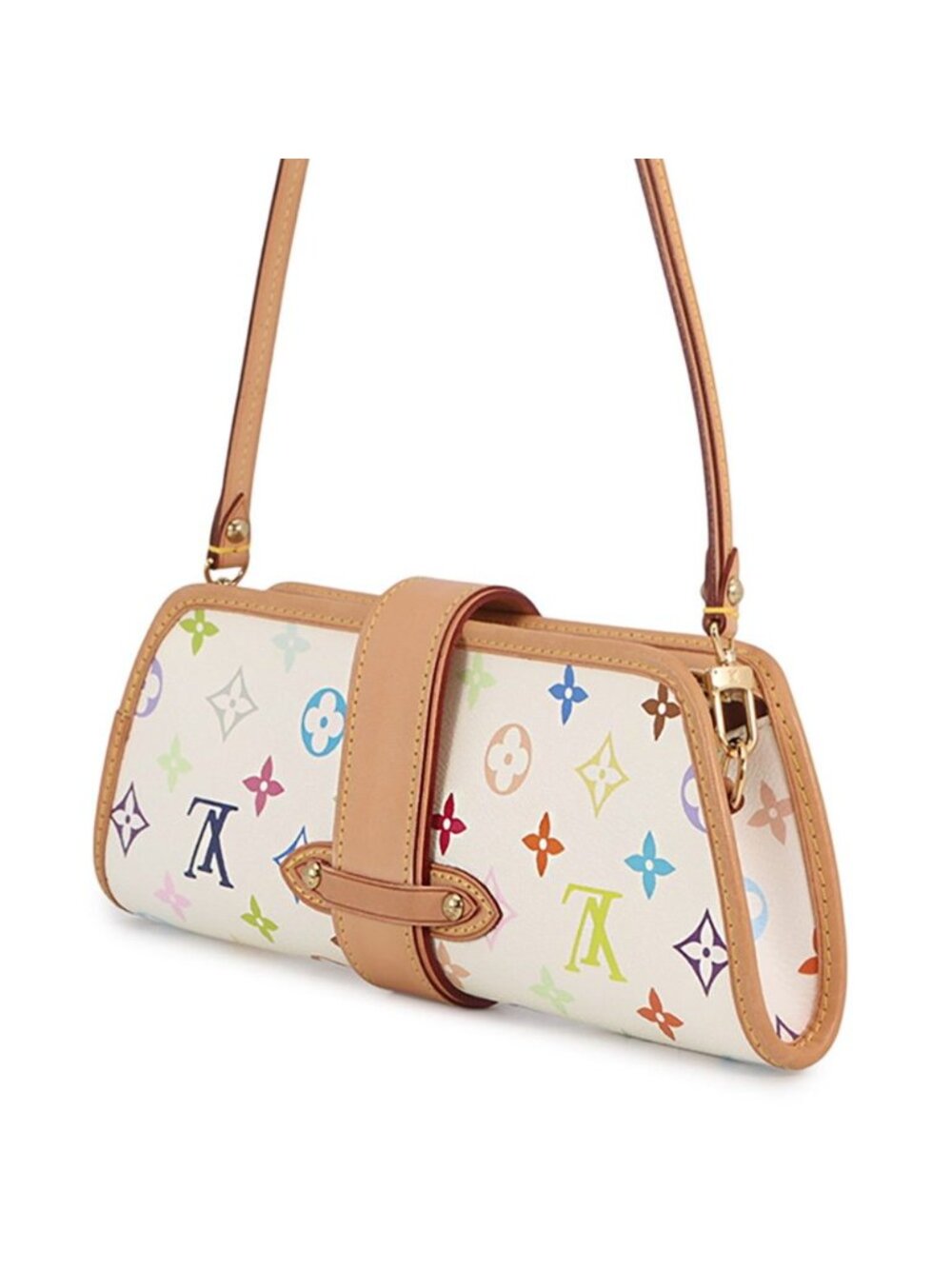 Louis Vuitton Shoulder Bag Monogram Multicolor Charlie 2-Way Clutch White - Picture 2 of 10